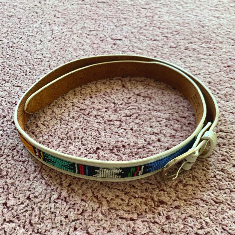 Urban Outfitters Beaded Belt - White Size Medium